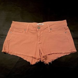 NWOT Paige sz 26 peach/salmon cut off shorts